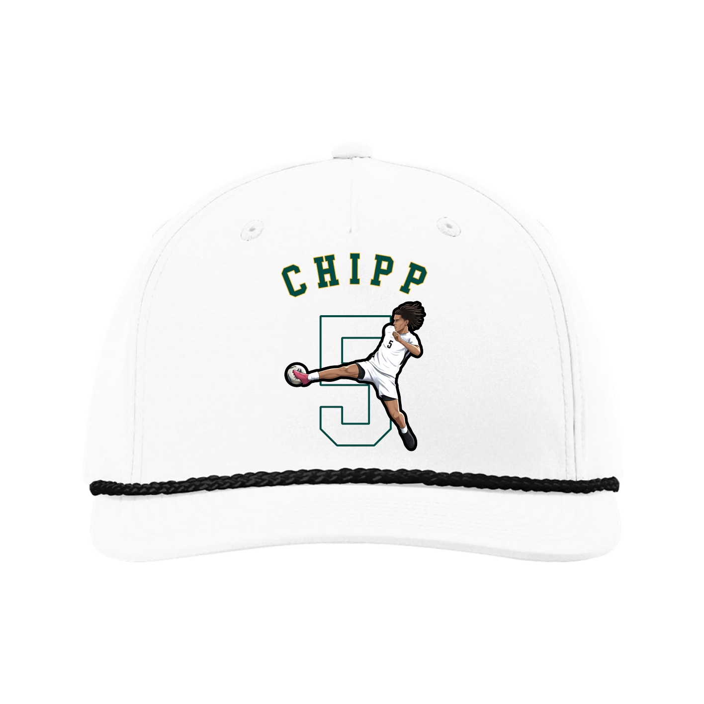 Five-Panel Classic Rope Cap — Shirsey Arch in White