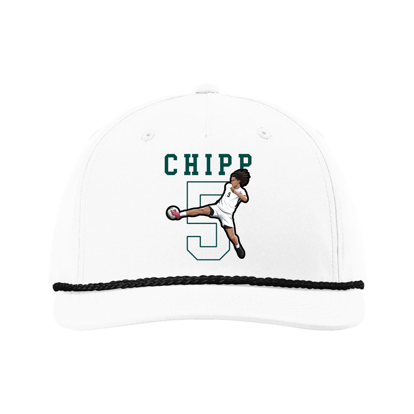 Five-Panel Classic Rope Cap — Shirsey in White