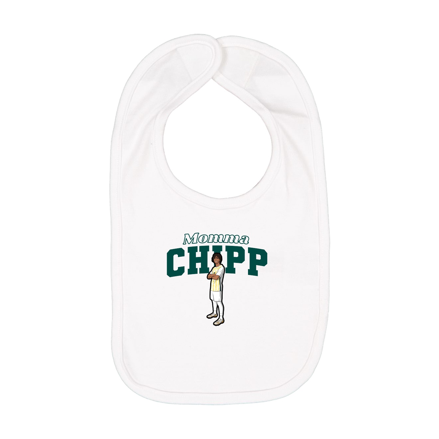 Infant Bib — Mothers Day Block in White