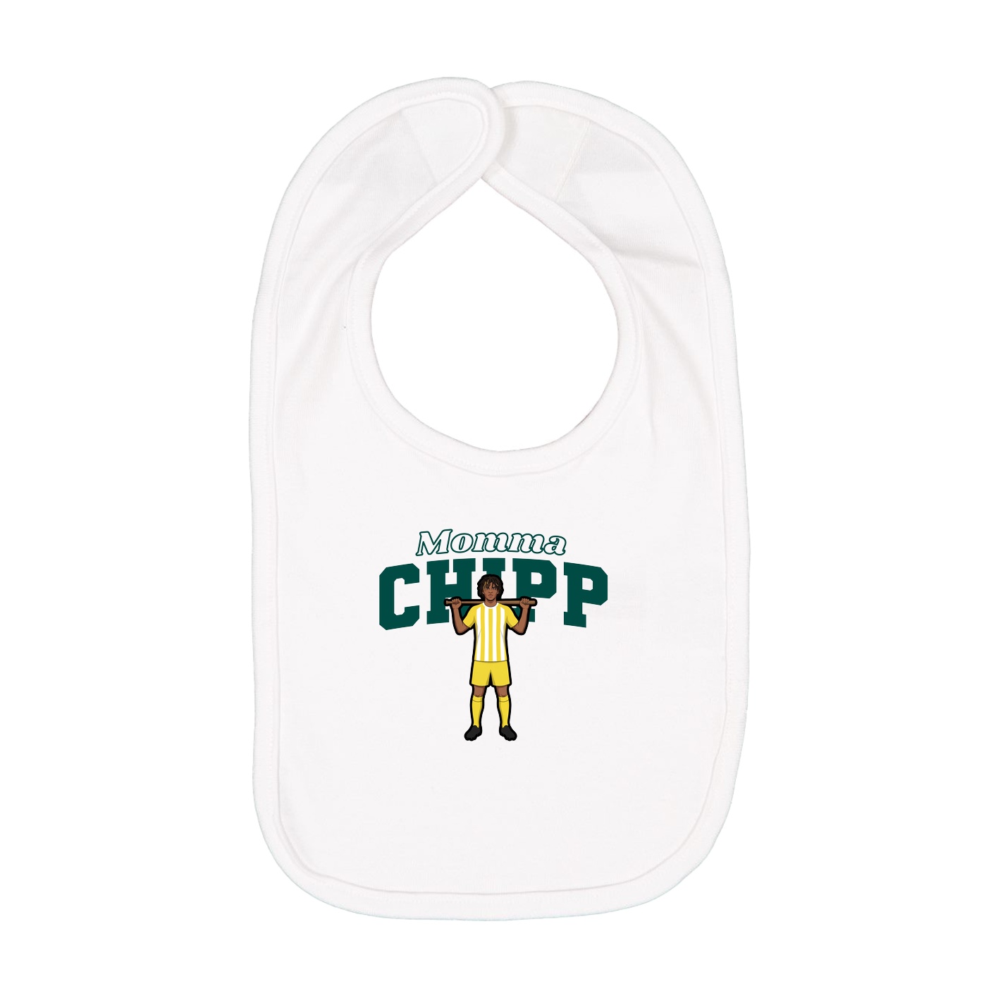 Infant Bib — Mothers Day Block in White