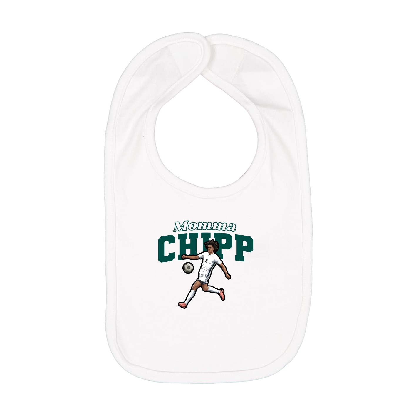 Infant Bib — Mothers Day Block in White
