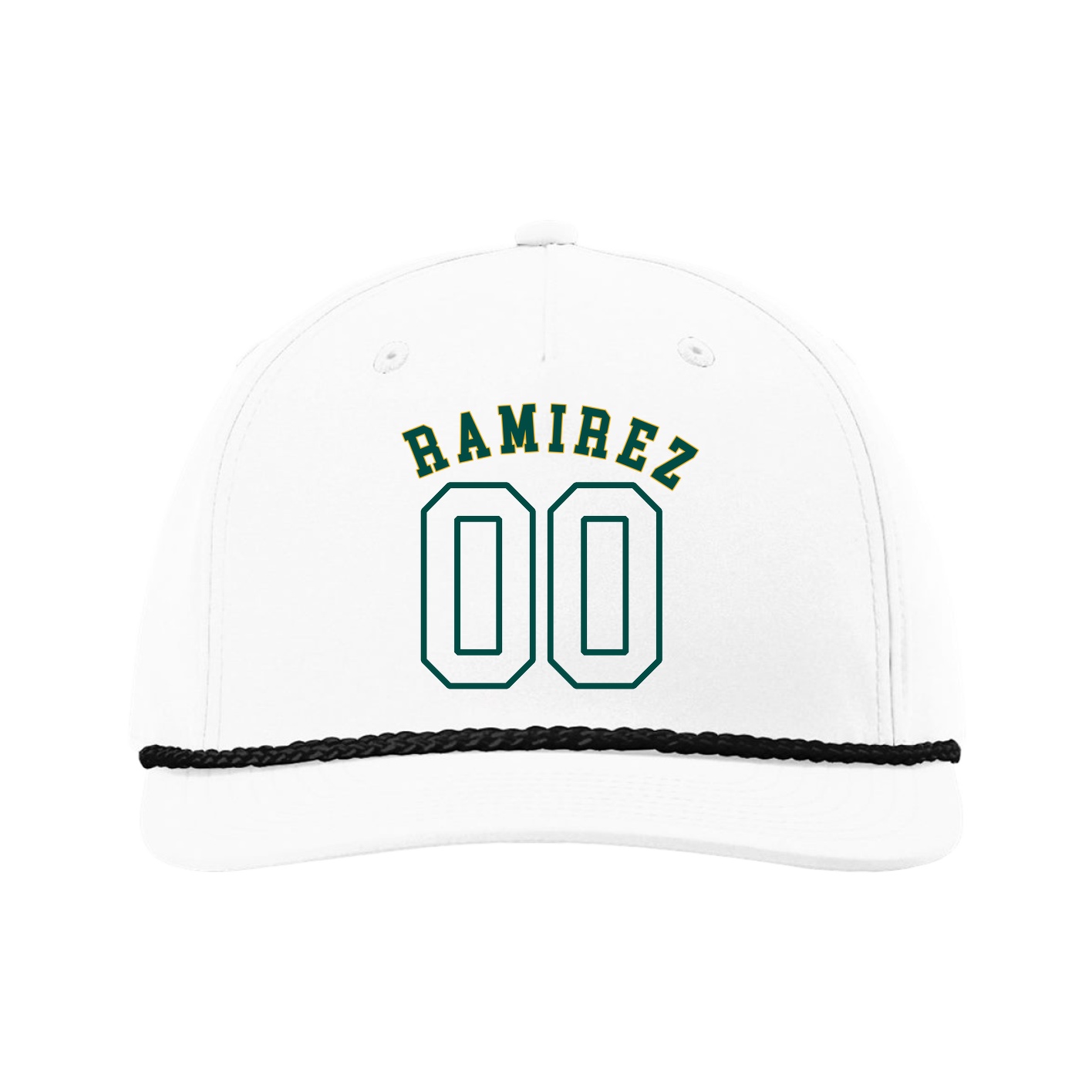 Five-Panel Classic Rope Cap — Shirsey Arch in White