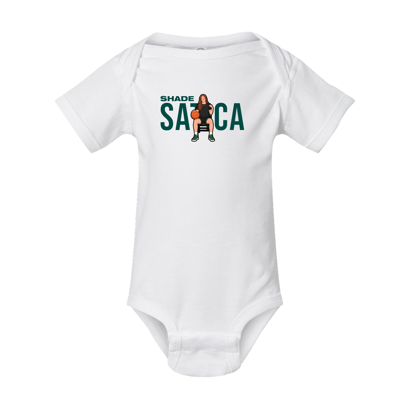 Baby Onesie — Player Name in White