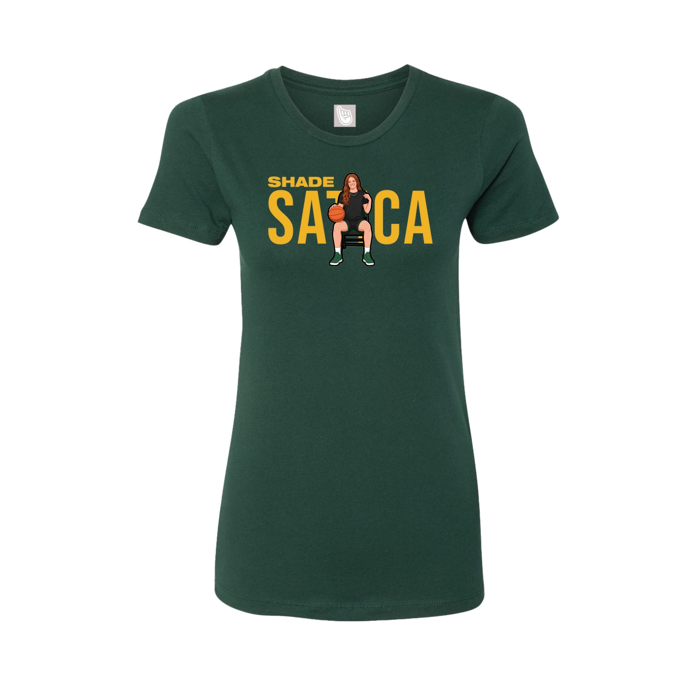 Fitted Women's Tee — Player Name in Green