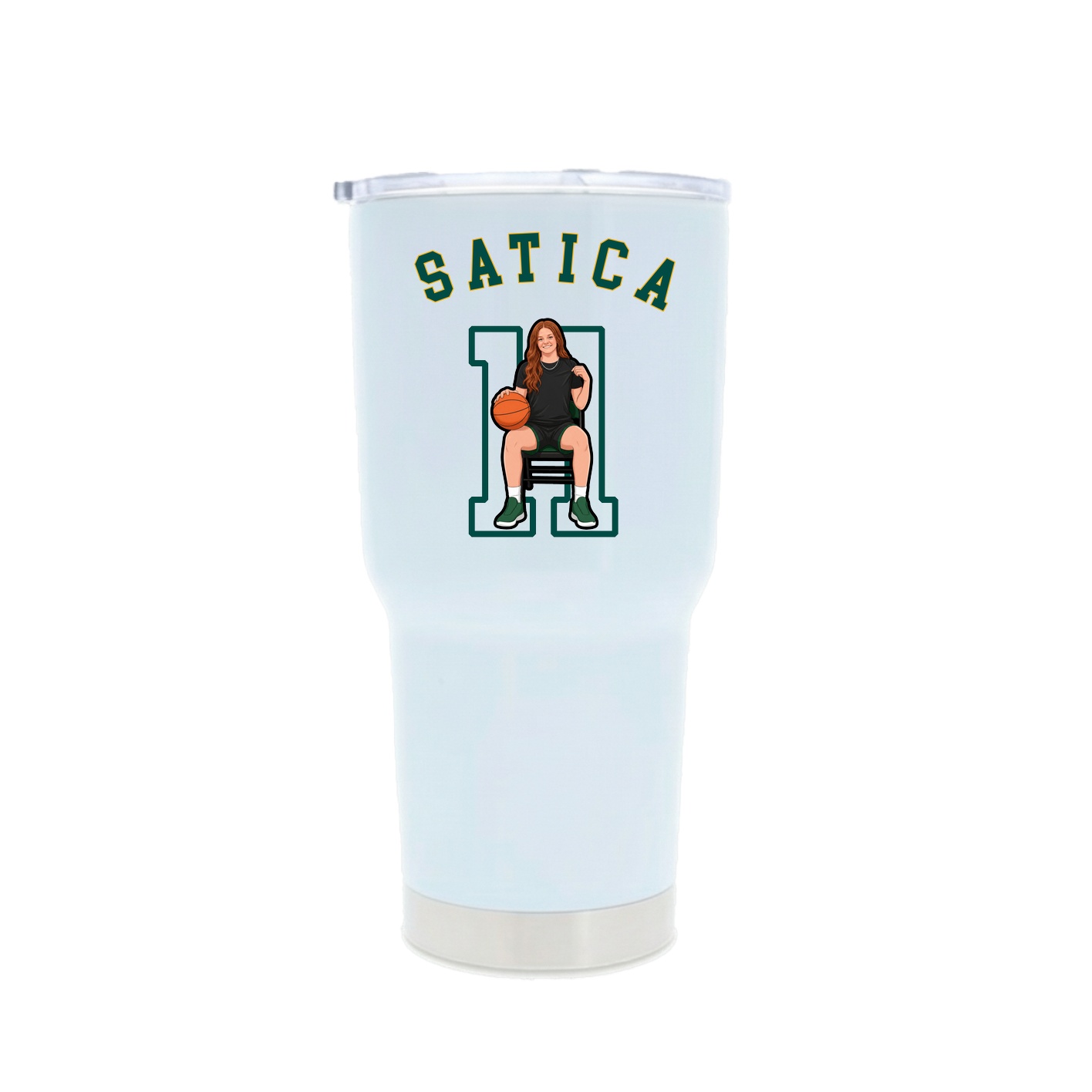 30oz Stainless Steel Tumbler — Shirsey Arch in White