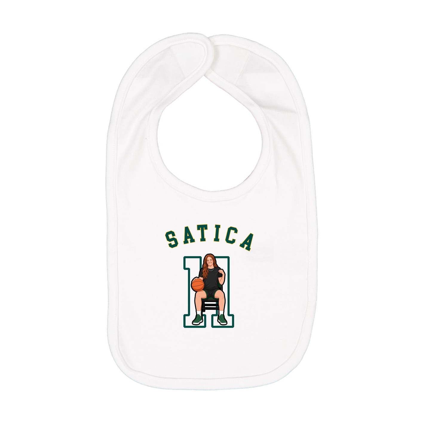 Infant Bib — Shirsey Arch in White
