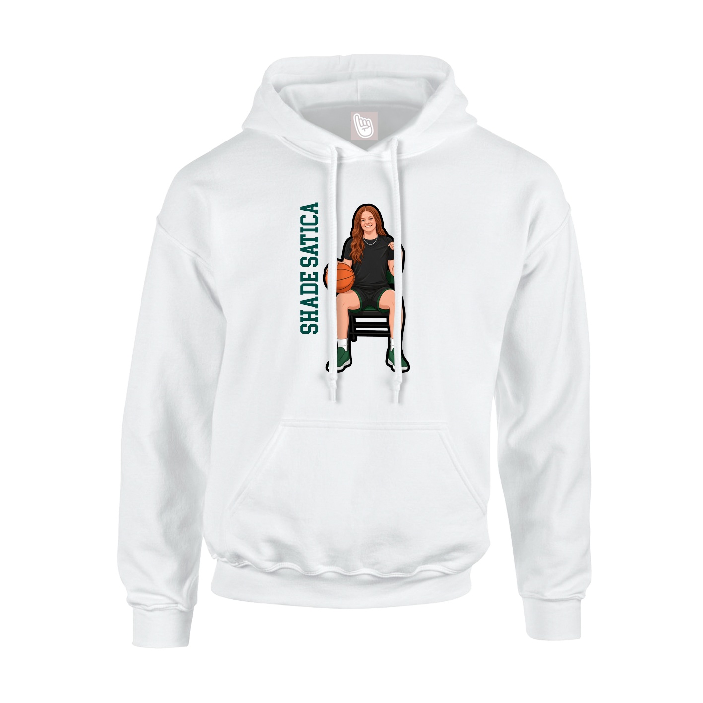 Hoodie — Name Vertical in White