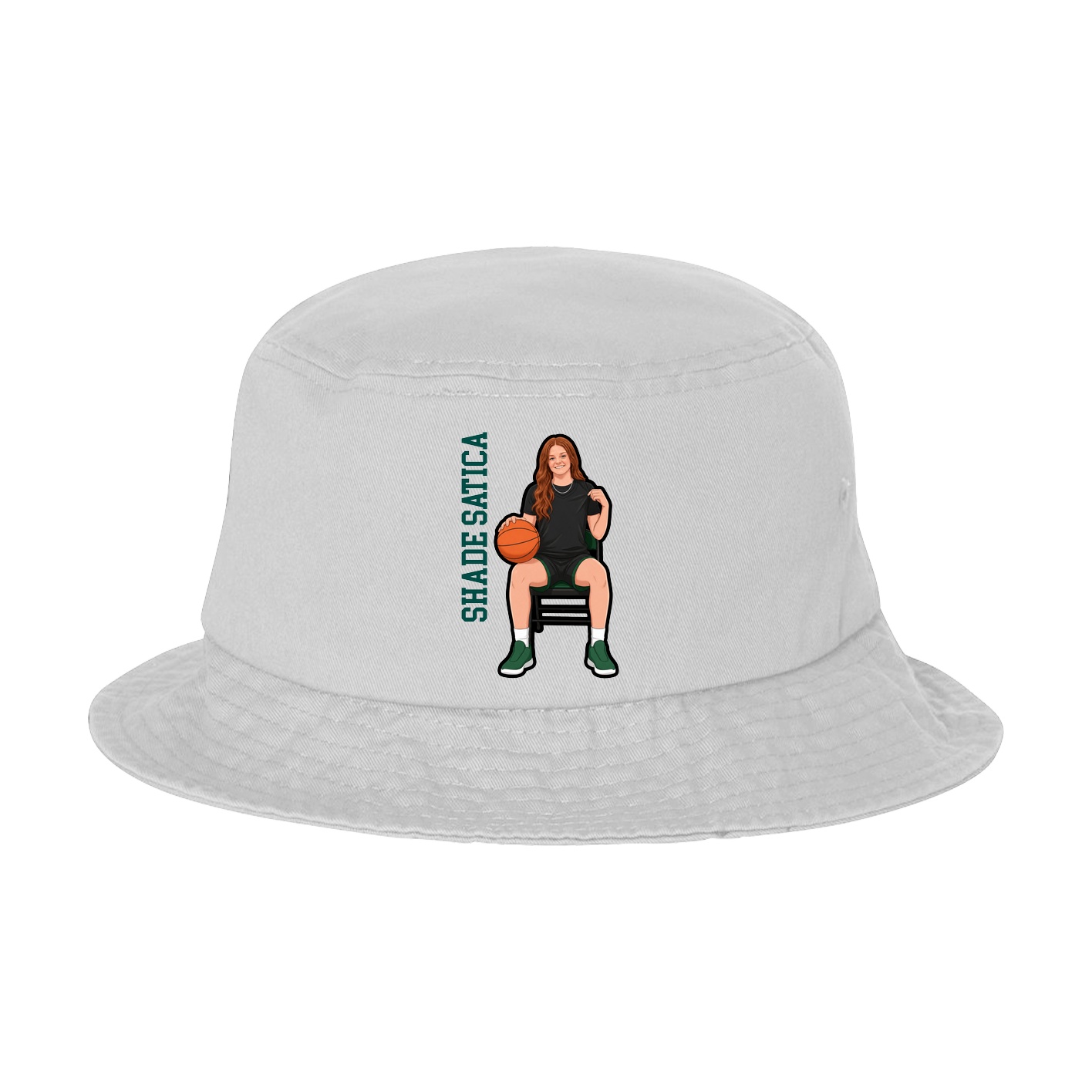 Bucket Cap — Name Vertical in White