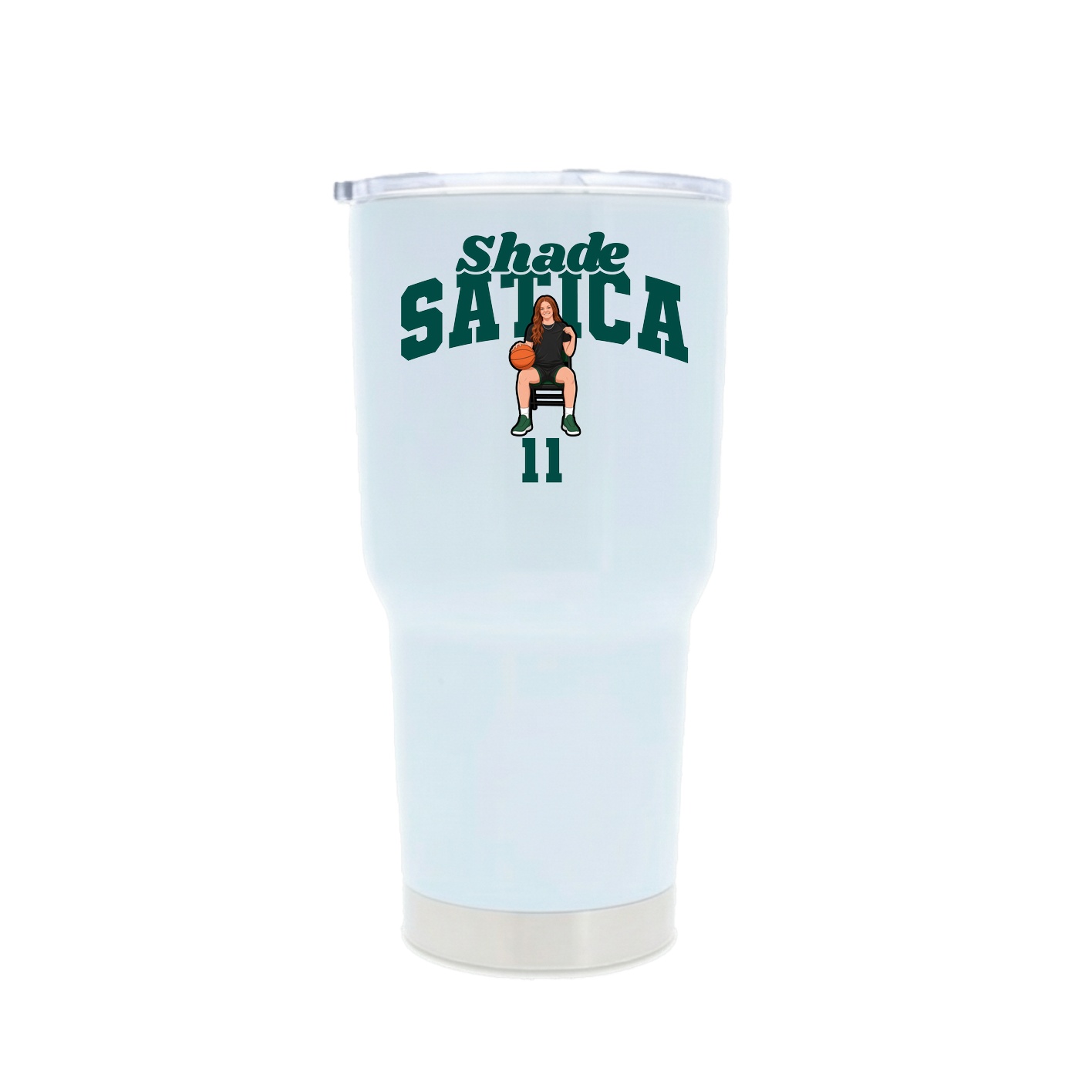 30oz Stainless Steel Tumbler — Signature Arch in White