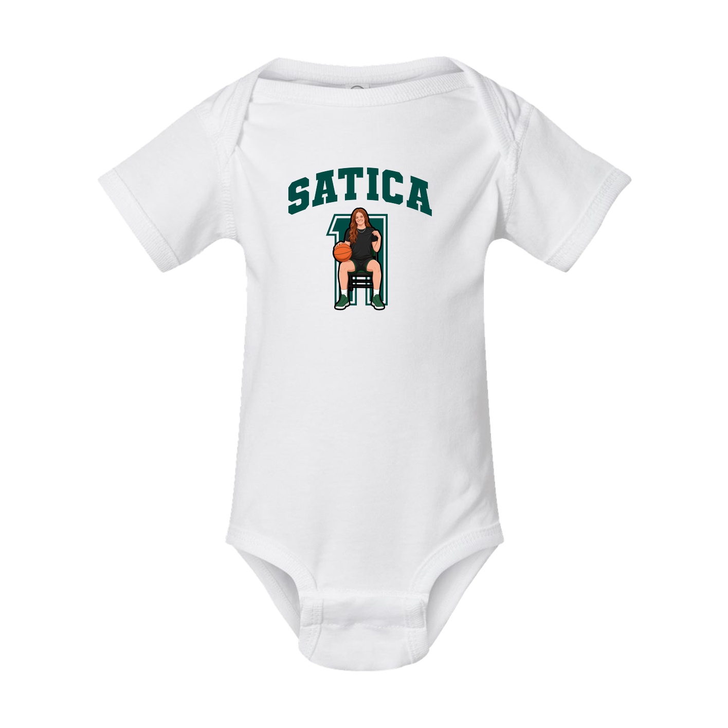 Baby Onesie — Number in White