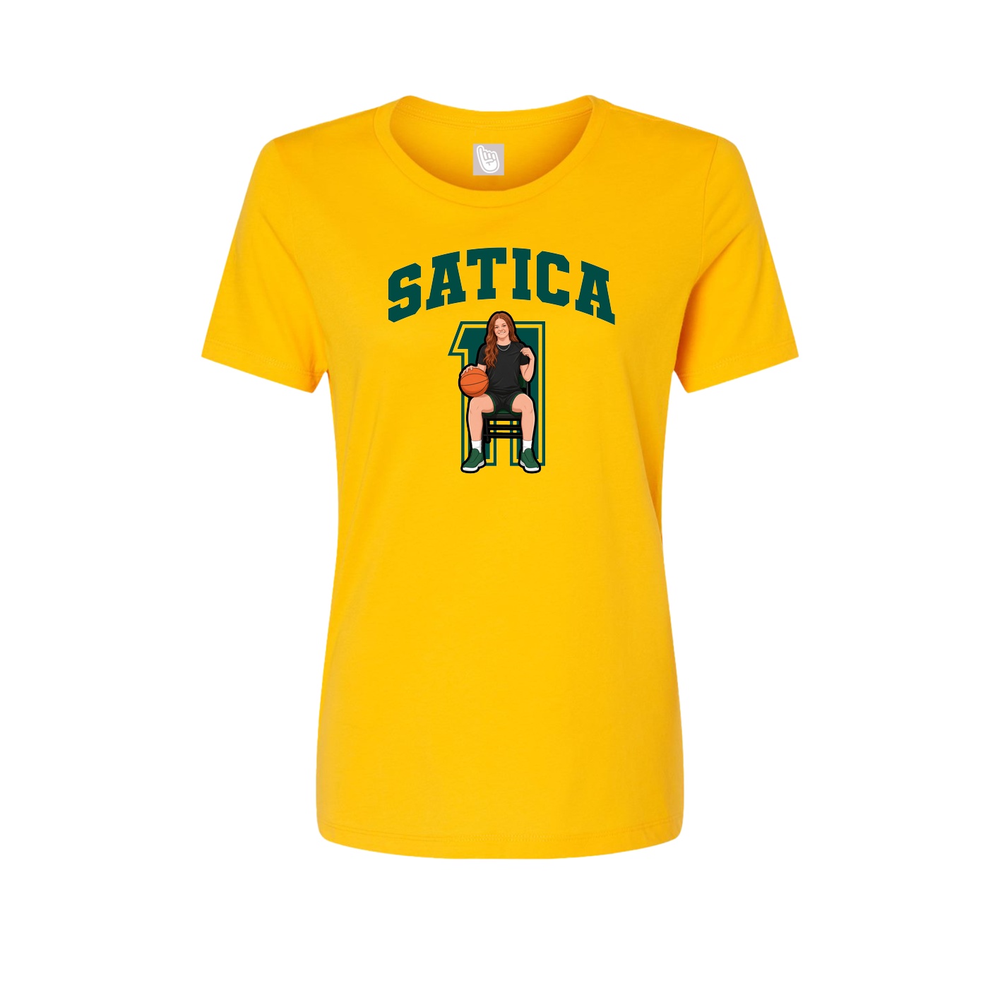 Fitted Women's Tee — Number in Gold