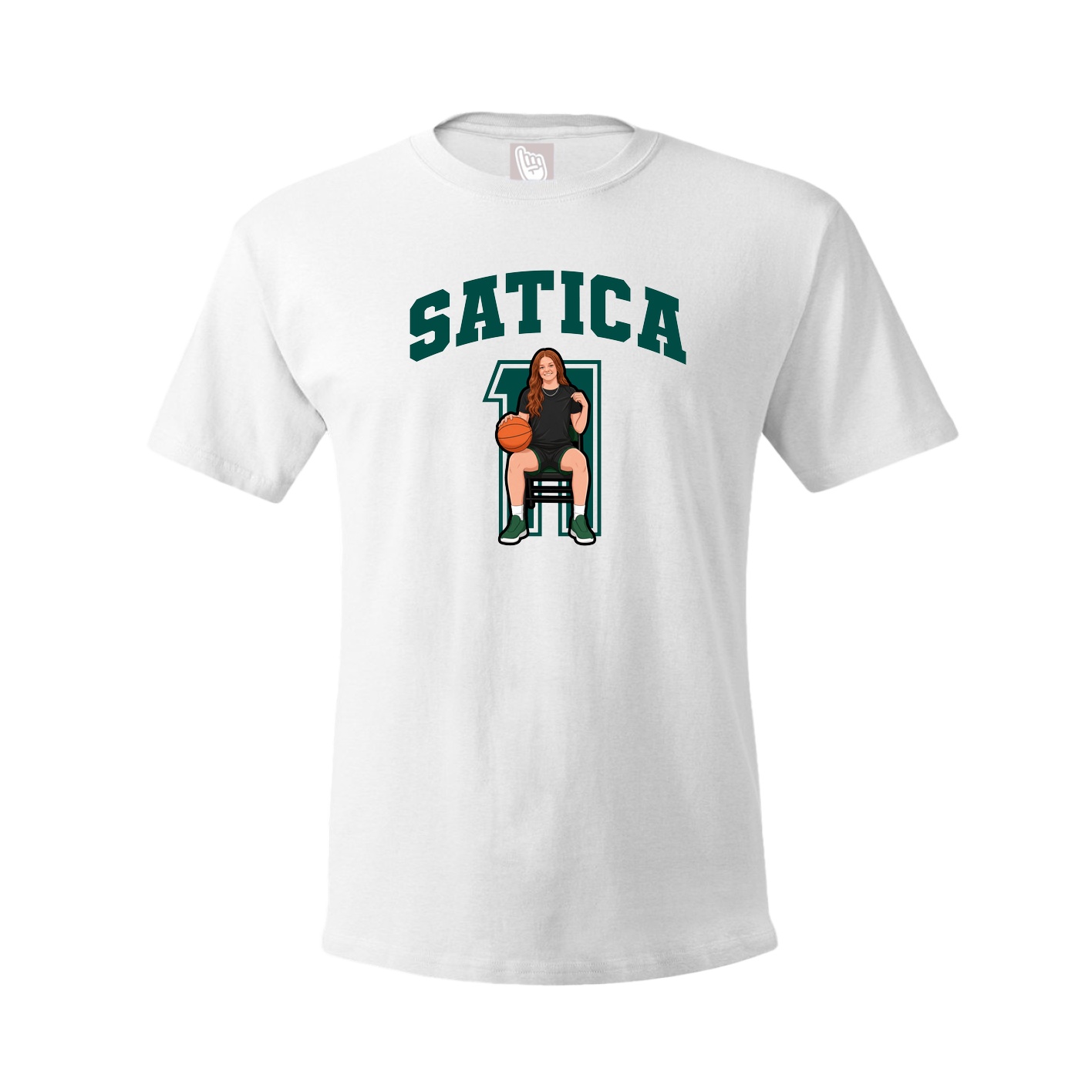 Youth Tee — Number in White