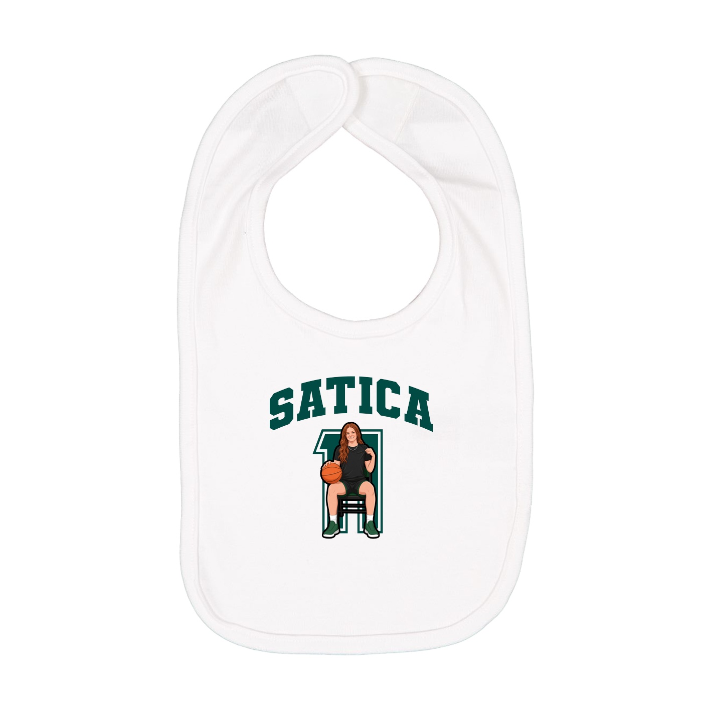 Infant Bib — Number in White