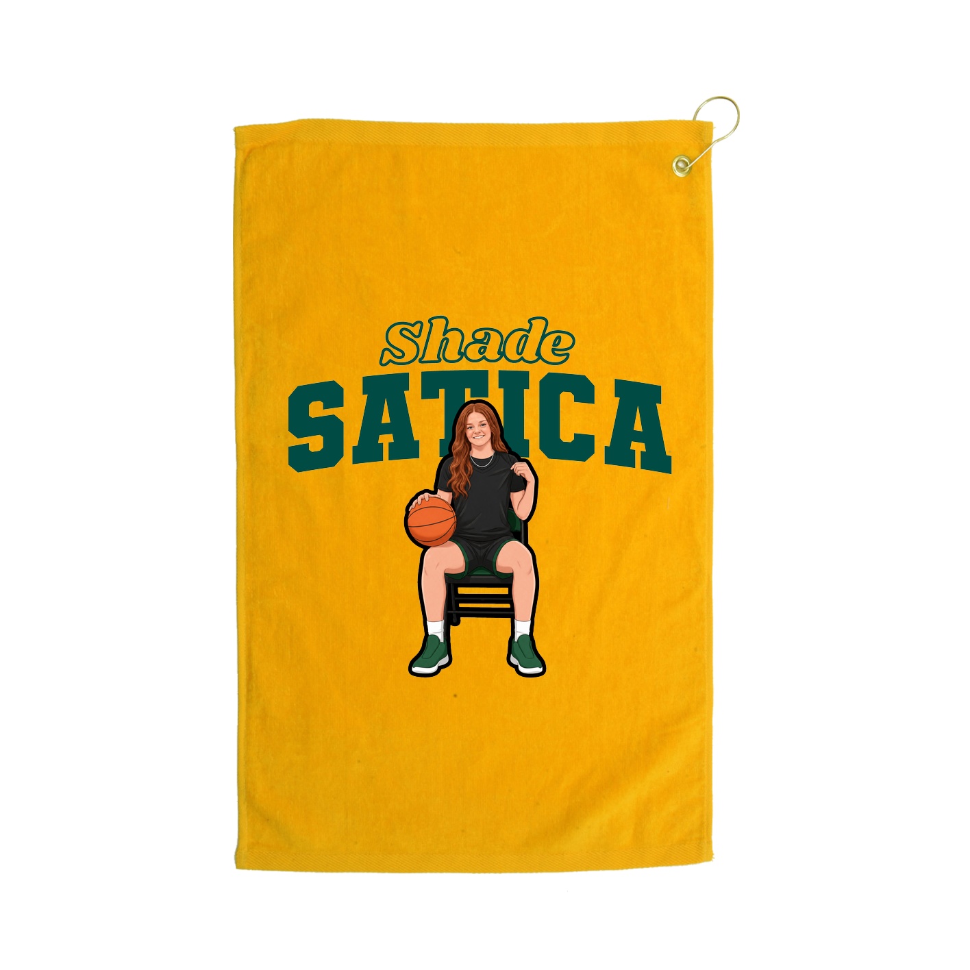 Golf Towel — Name Arch in Gold