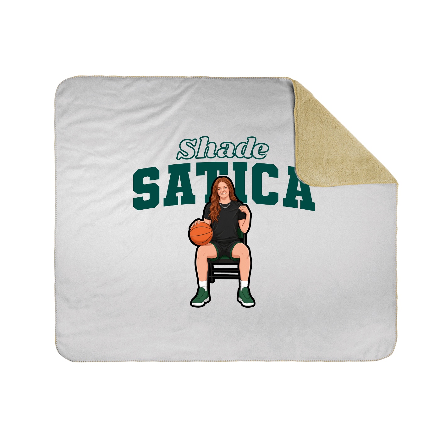 Throw Blanket — Name Arch in White