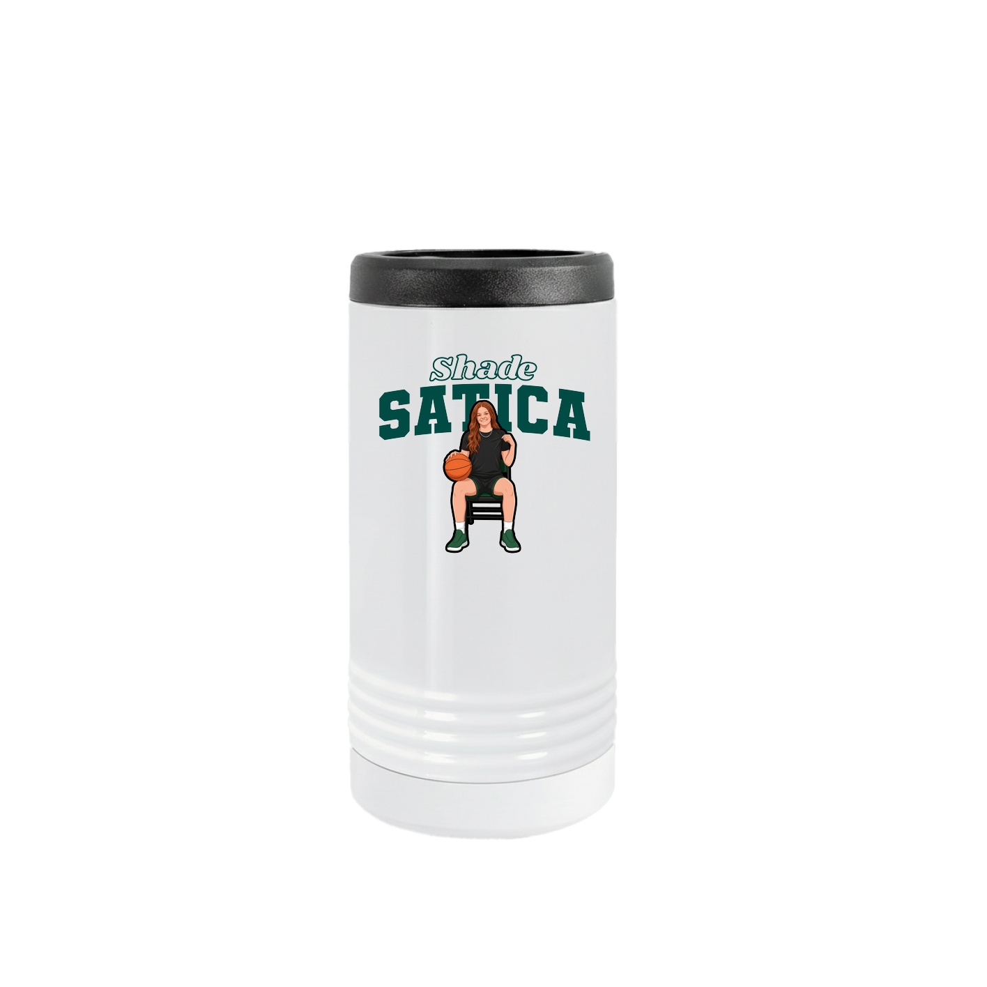 Slim Beverage Holder — Name Arch in White