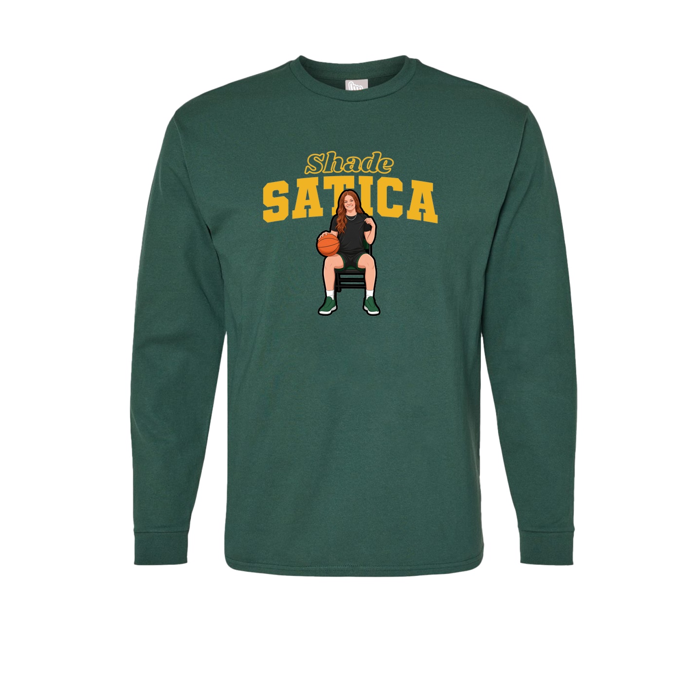 Long Sleeve Tee — Name Arch in Green