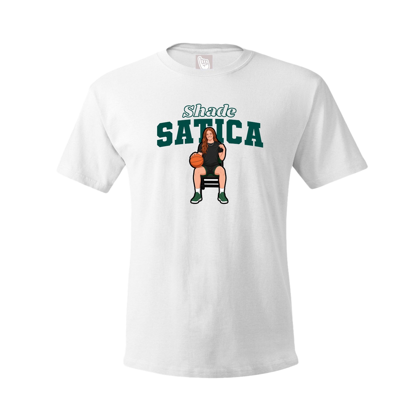Youth Tee — Name Arch in White