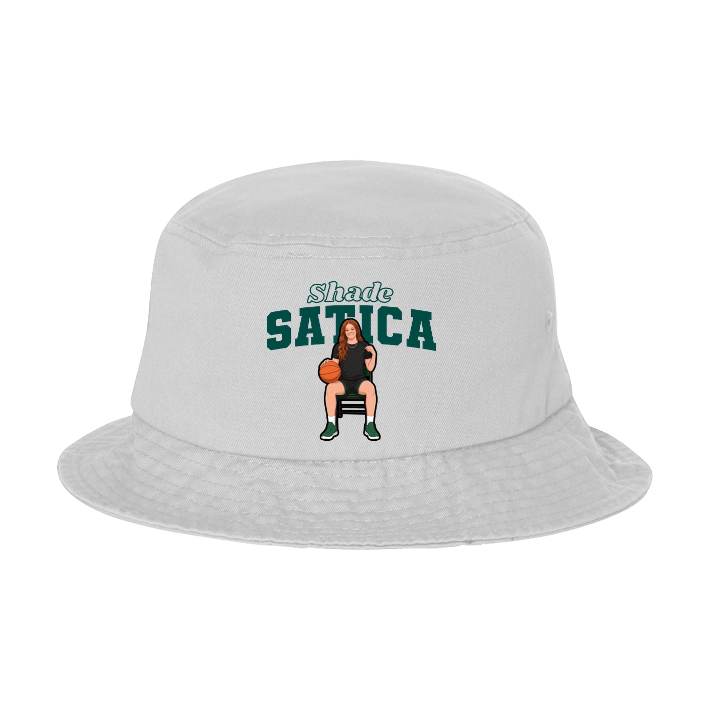 Bucket Cap — Name Arch in White