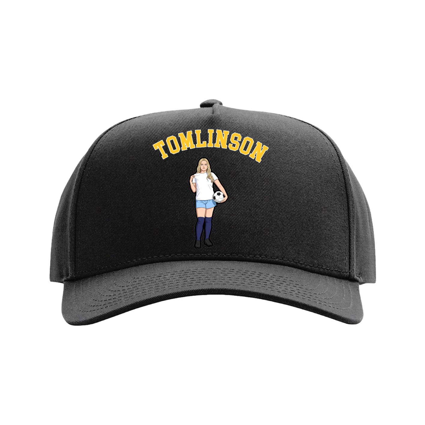 Full Fabric Five-Panel Champ Cap — Shirsey Arch in Black