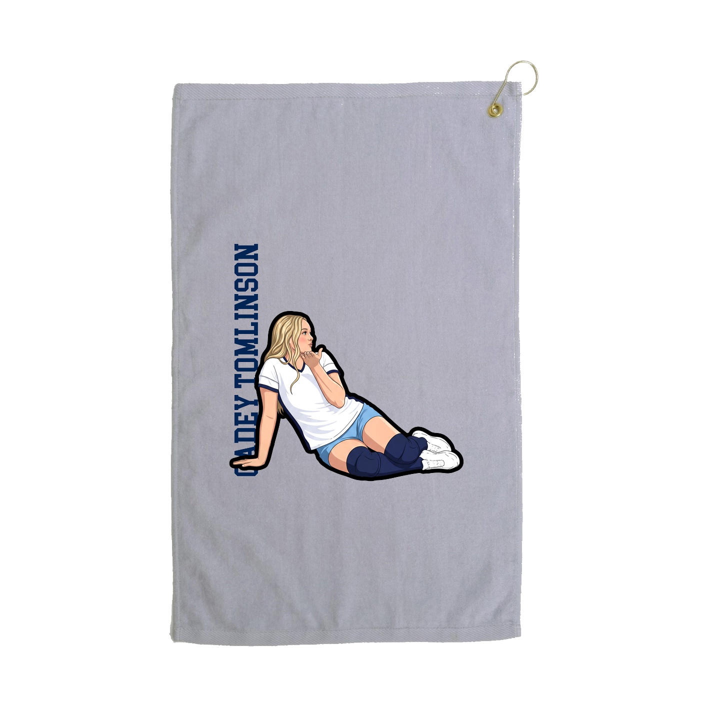 Golf Towel — Name Vertical in Grey