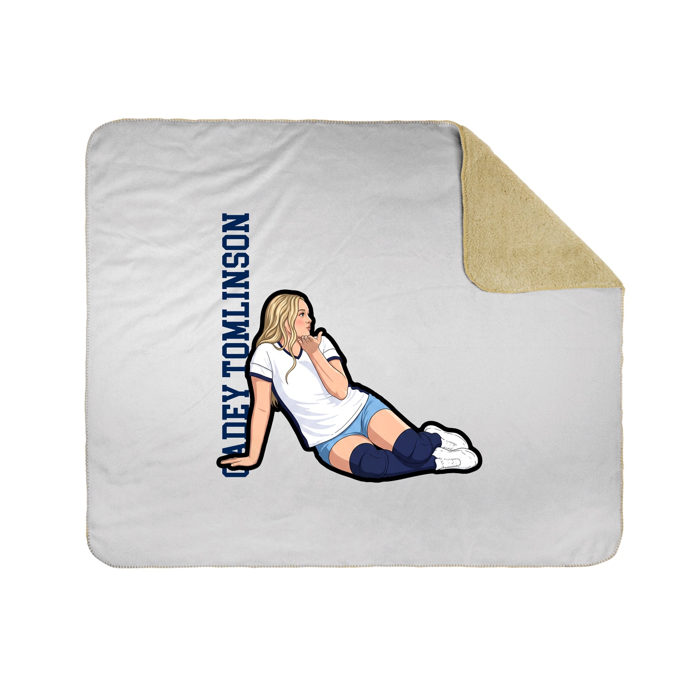 Throw Blanket — Name Vertical in White