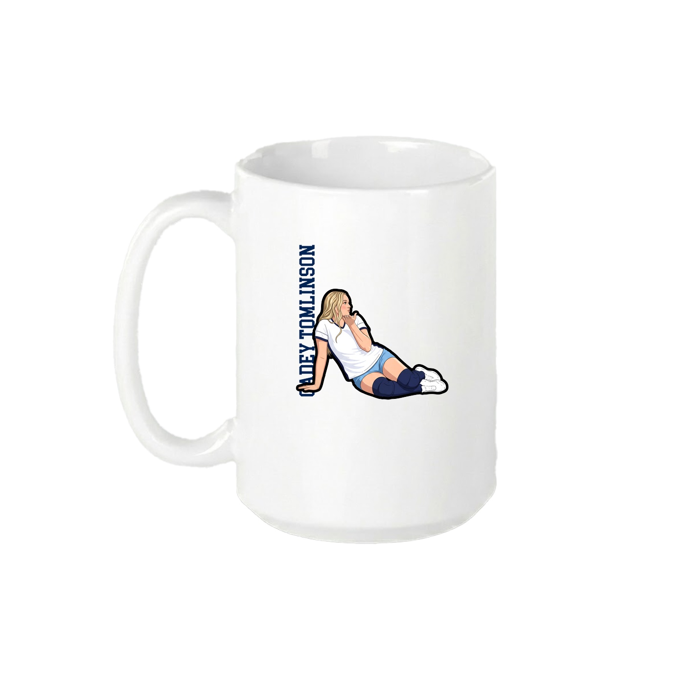 15oz Coffee Mug — Name Vertical in White