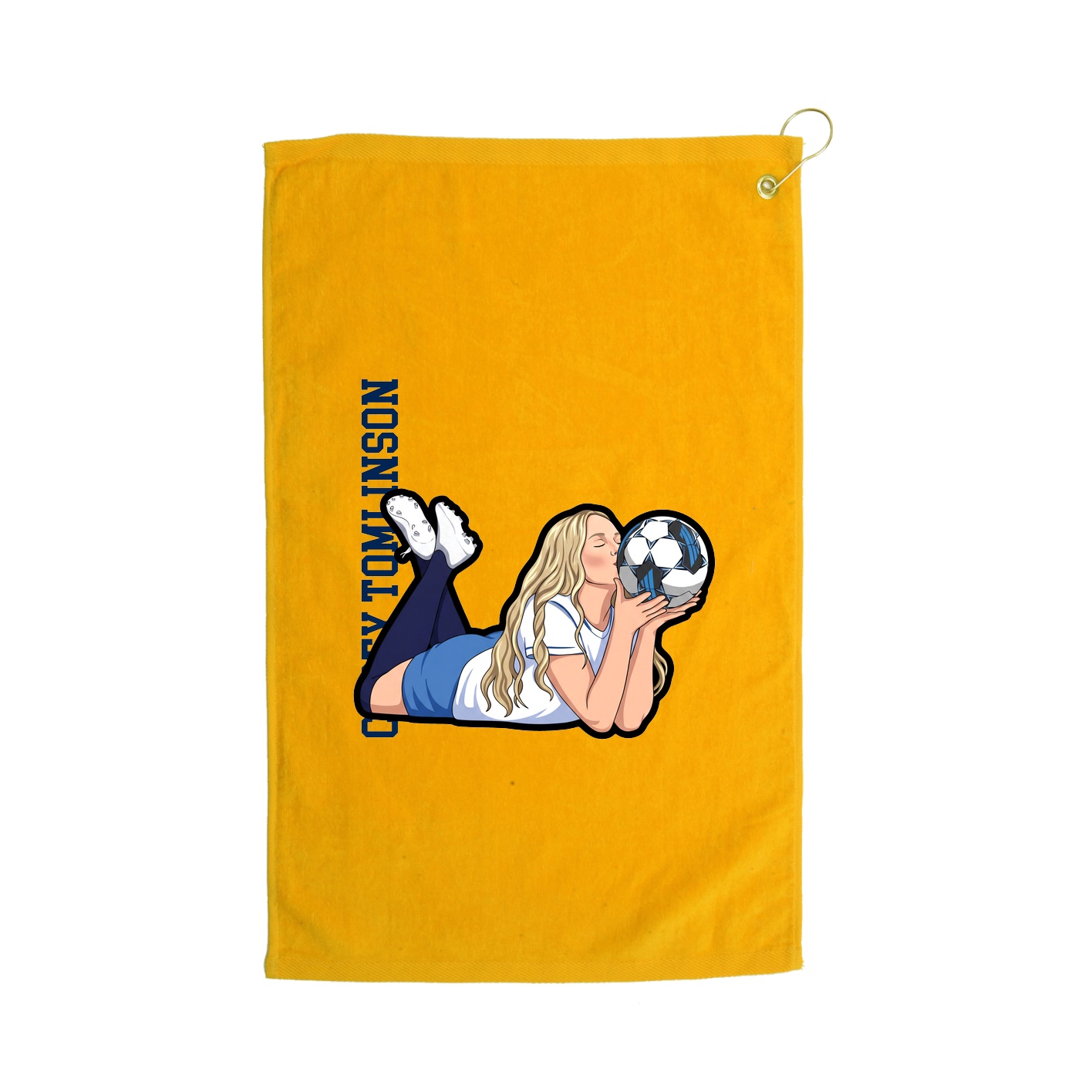 Golf Towel — Name Vertical in Gold