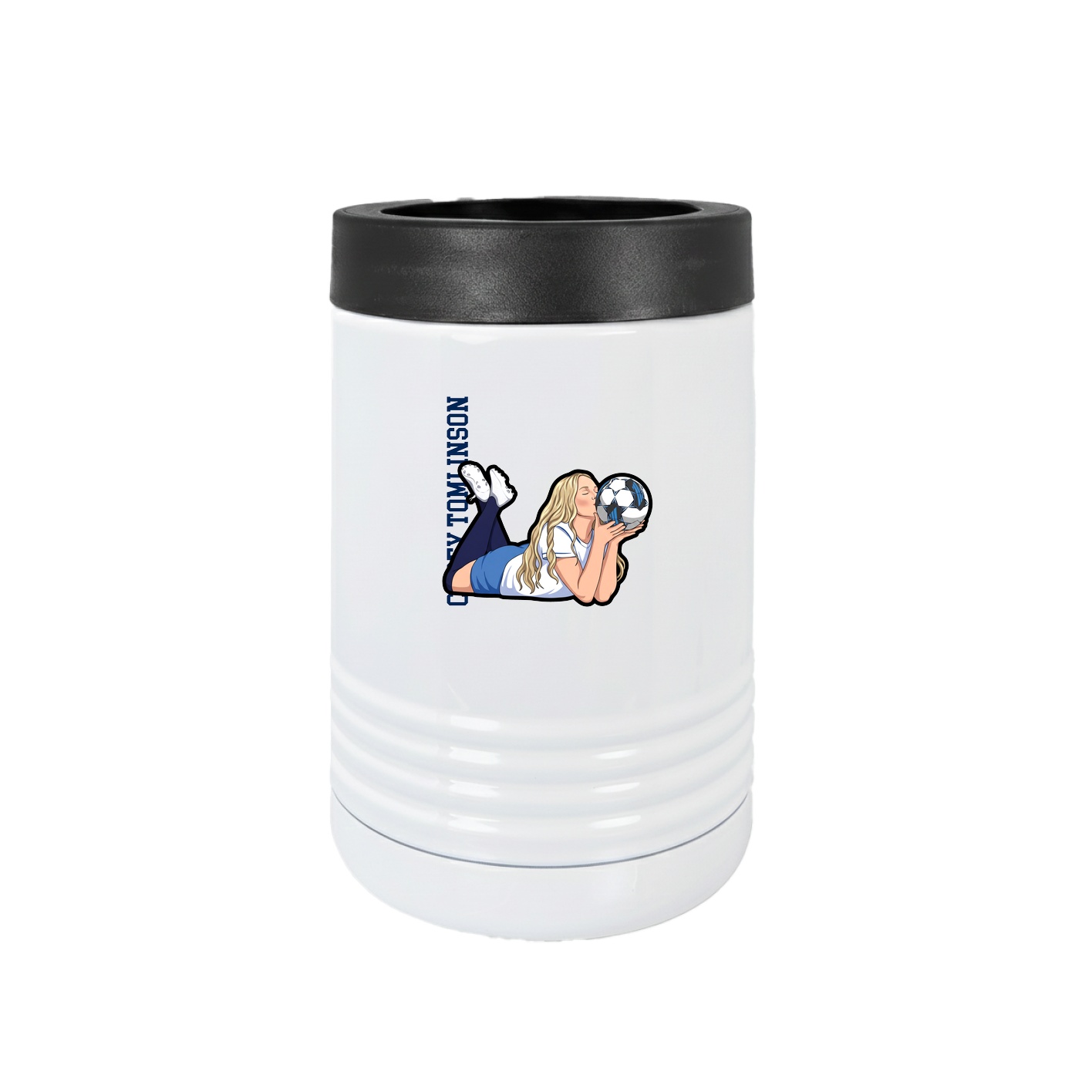 Beverage Holder — Name Vertical in White