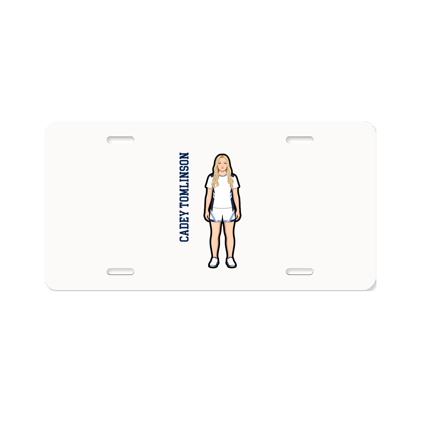 License Plate — Name Vertical in Classic