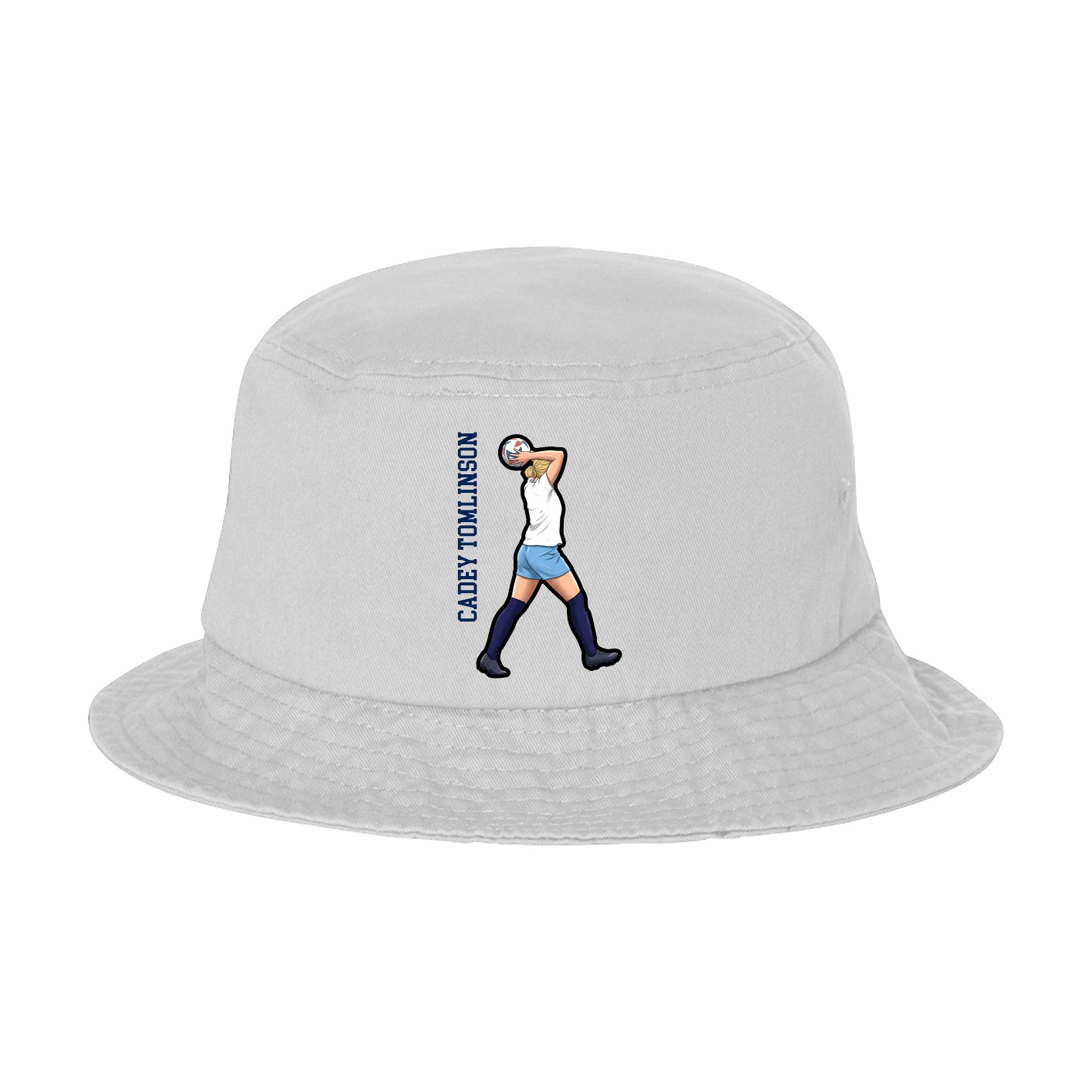 Bucket Cap — Name Vertical in White