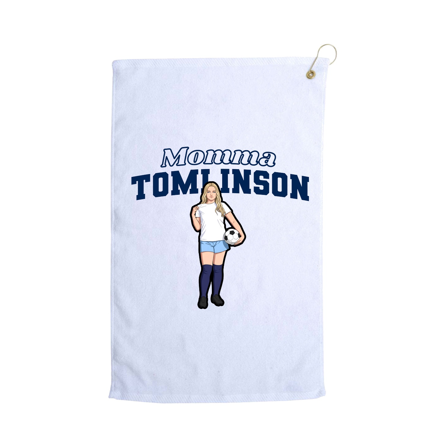 Golf Towel — Mothers Day Block in White