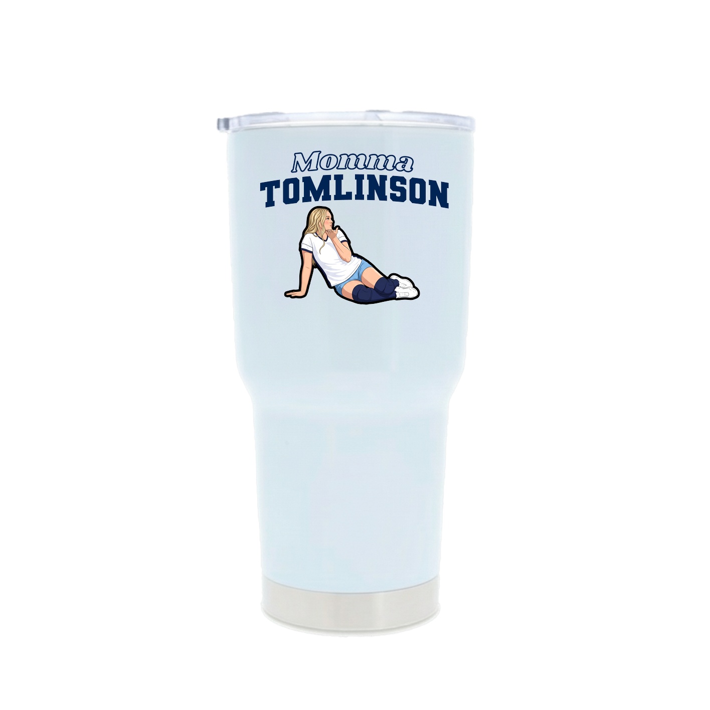 30oz Stainless Steel Tumbler — Mothers Day Block in White
