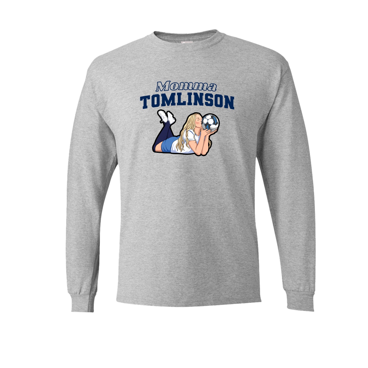 Long Sleeve Tee — Mothers Day Block in Grey