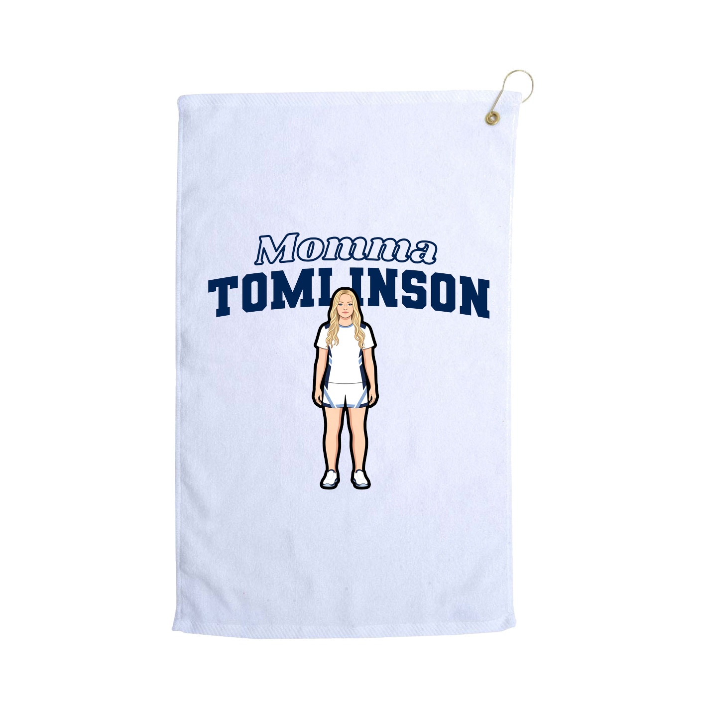 Golf Towel — Mothers Day Block in White
