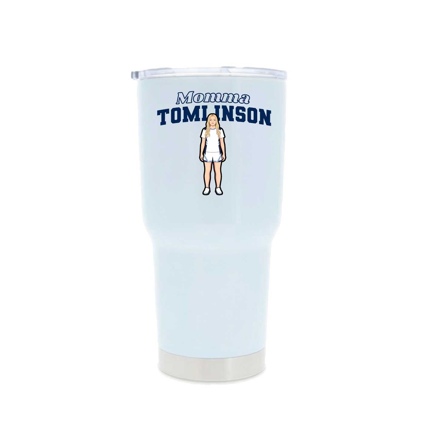30oz Stainless Steel Tumbler — Mothers Day Block in White