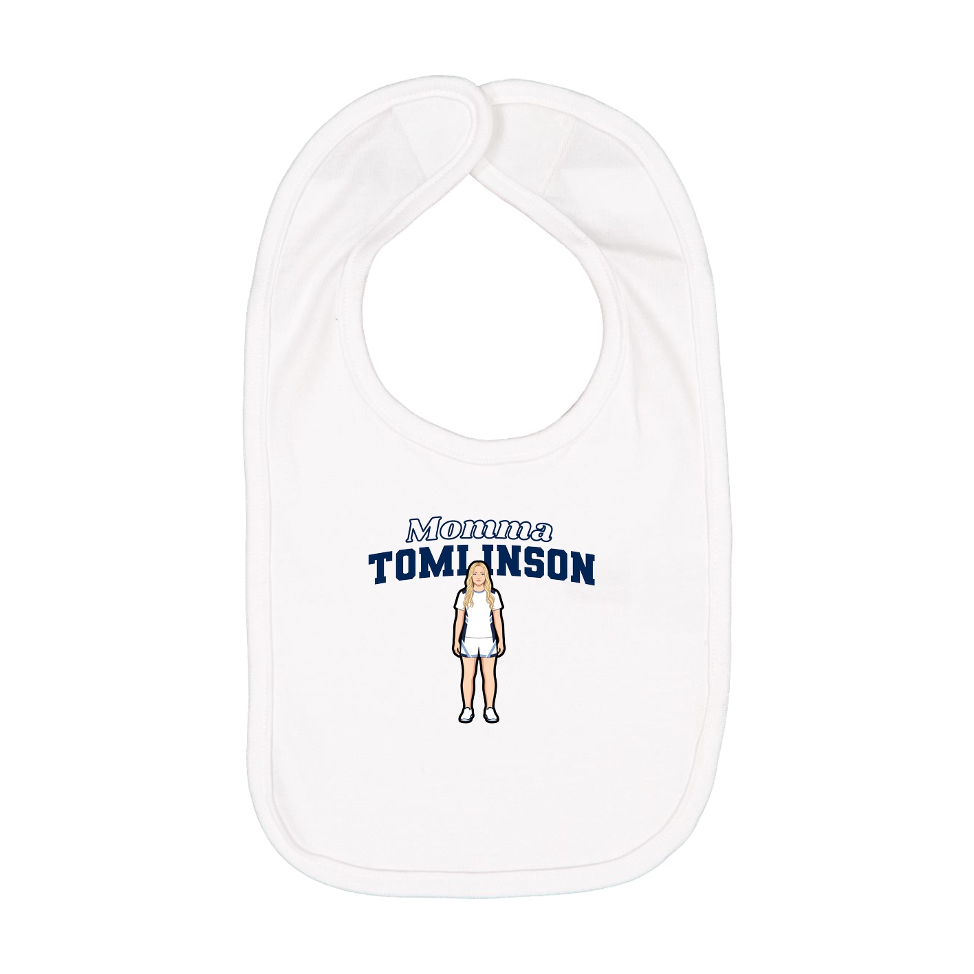 Infant Bib — Mothers Day Block in White