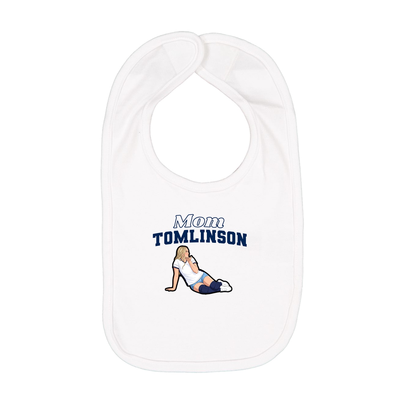 Infant Bib — Mothers Day Block in White