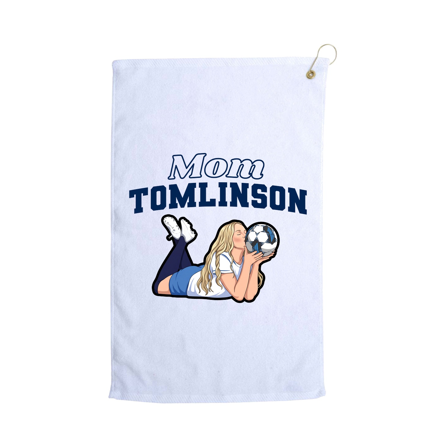Golf Towel — Mothers Day Block in White