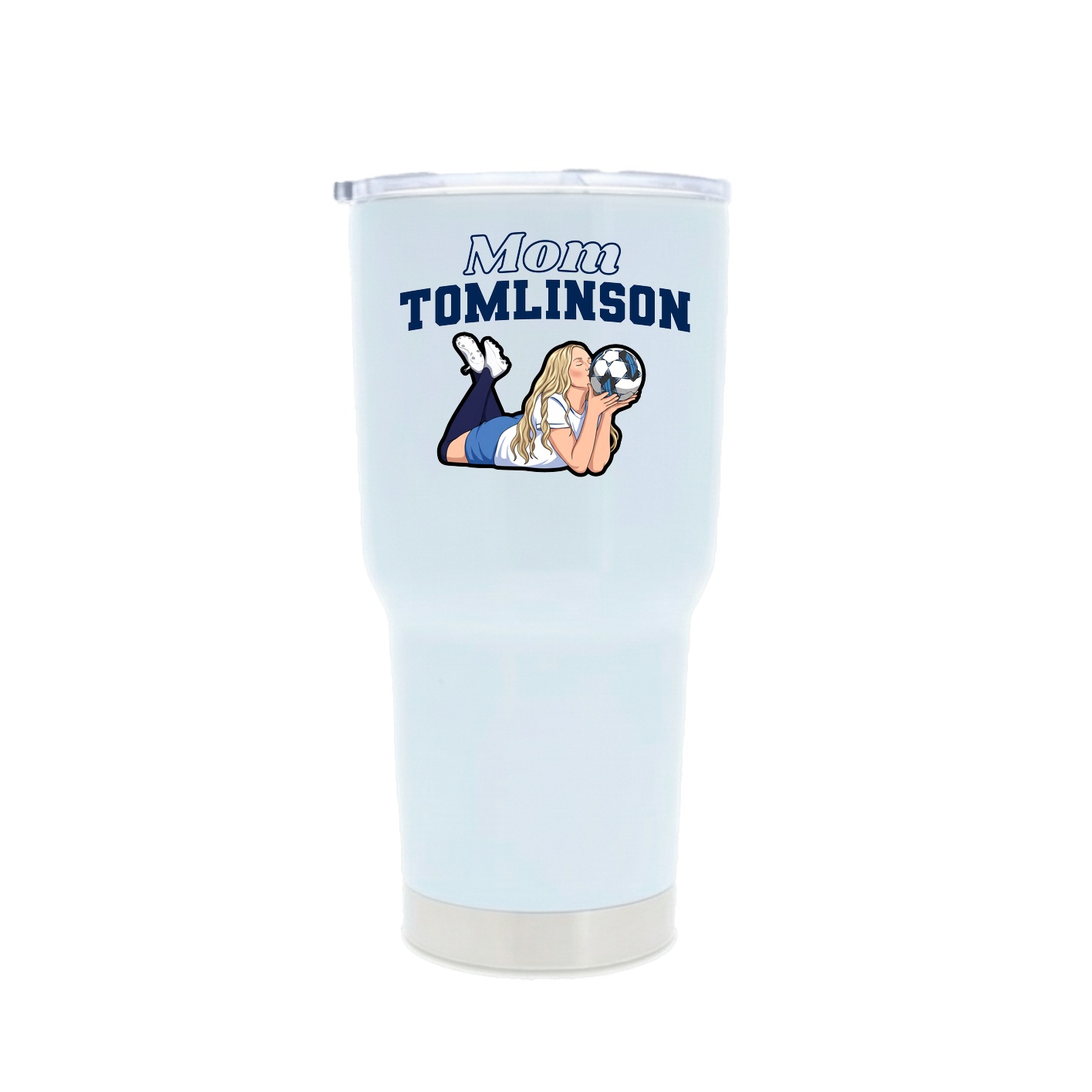 30oz Stainless Steel Tumbler — Mothers Day Block in White