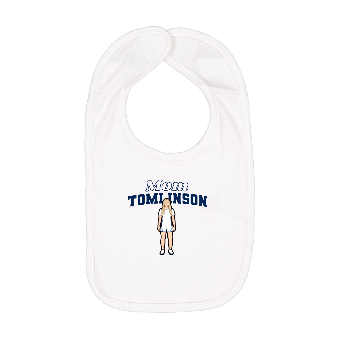Infant Bib — Mothers Day Block in White