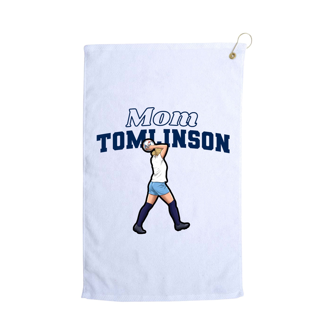 Golf Towel — Mothers Day Block in White