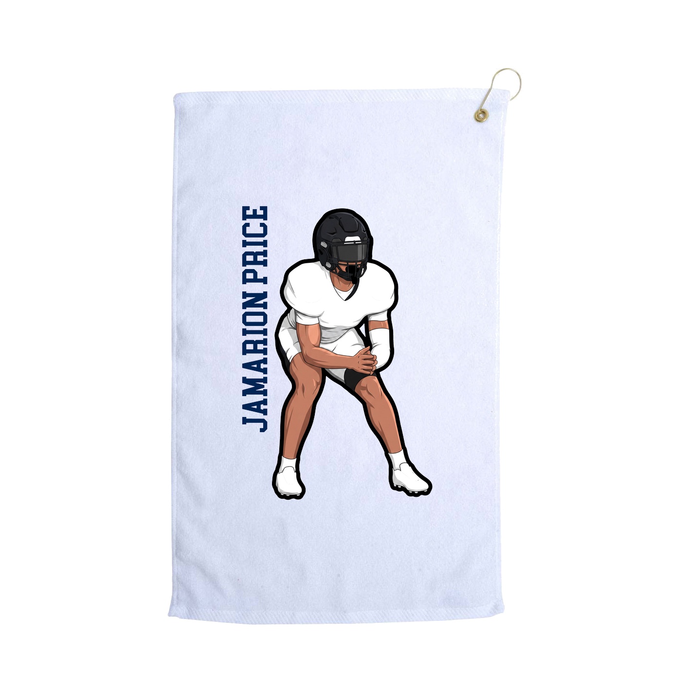 Golf Towel — Name Vertical in White