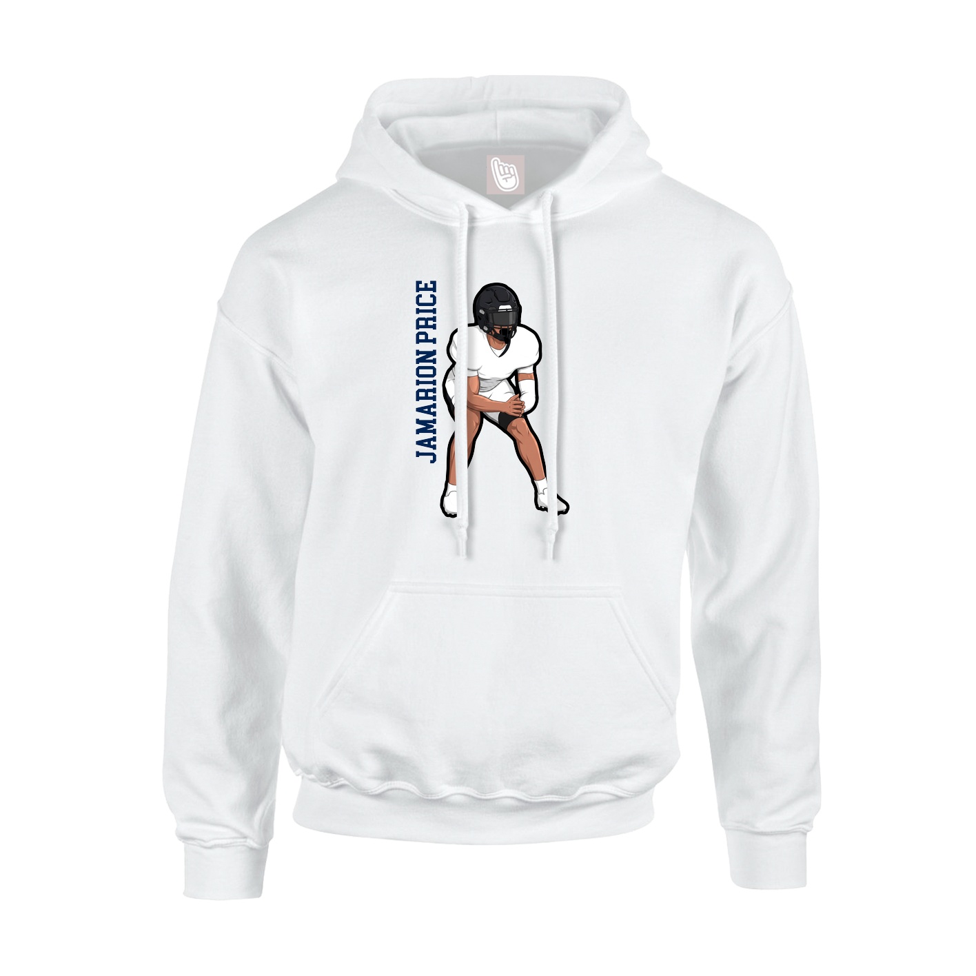 Hoodie — Name Vertical in White