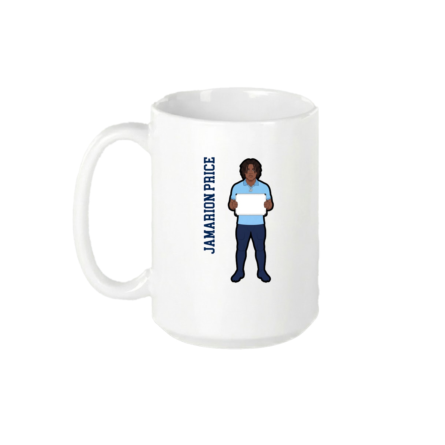 15oz Coffee Mug — Name Vertical in White