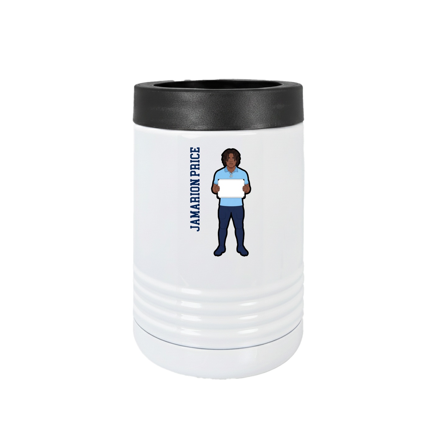 Beverage Holder — Name Vertical in White