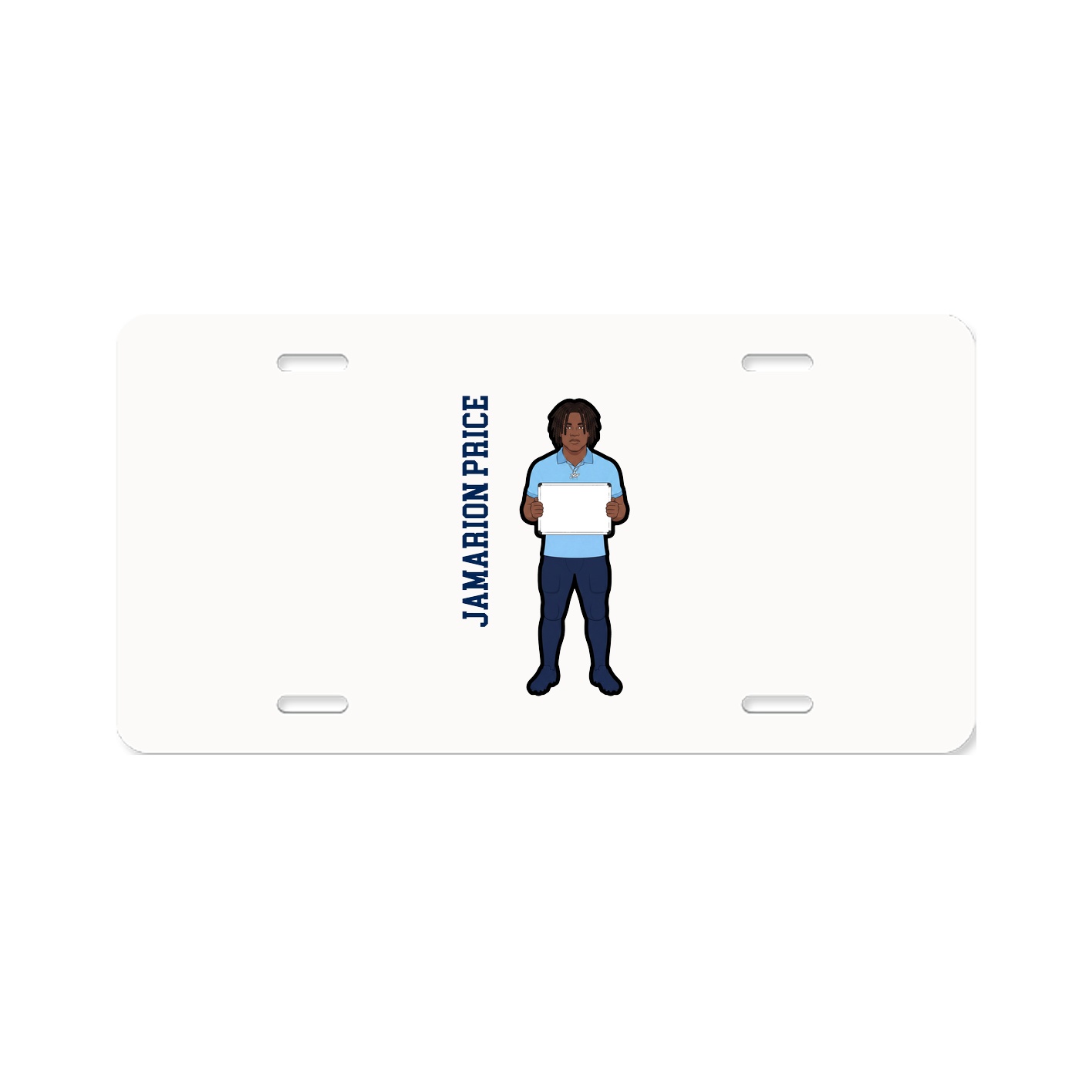 License Plate — Name Vertical in Classic
