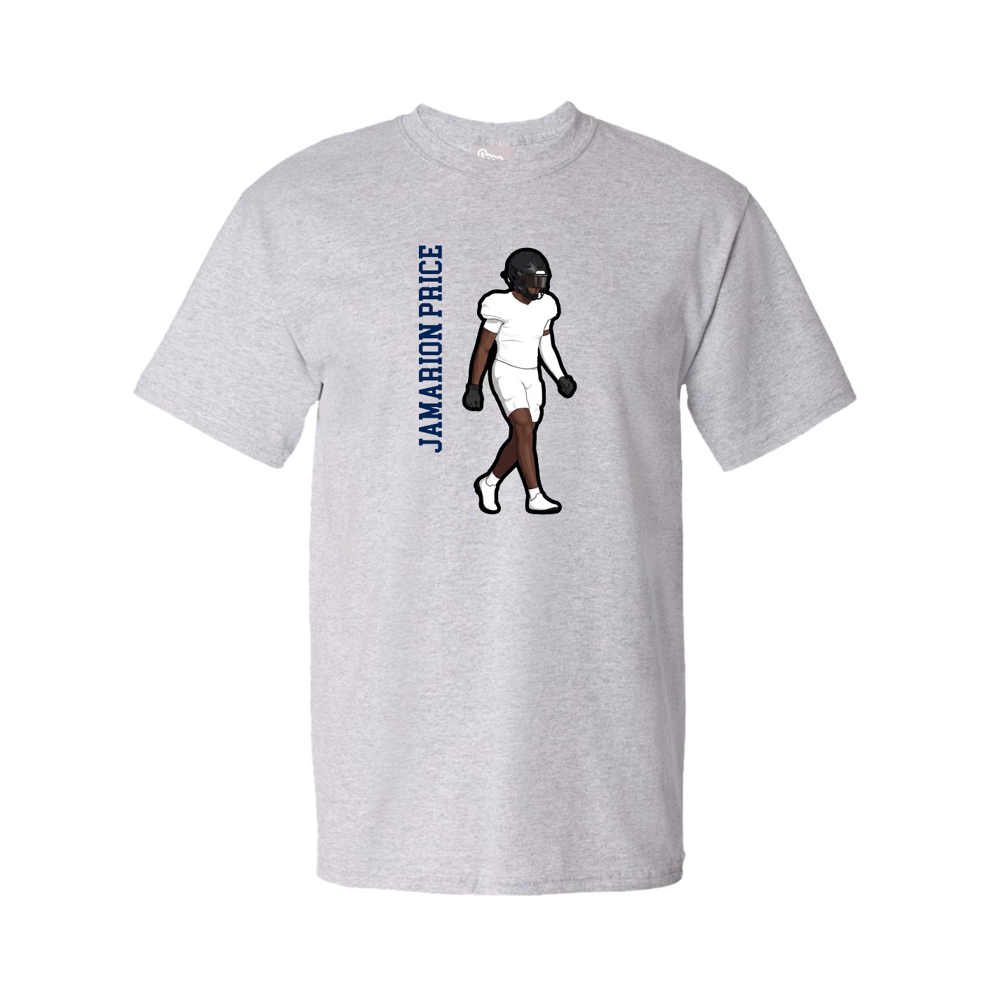 Youth Tee — Name Vertical in Grey