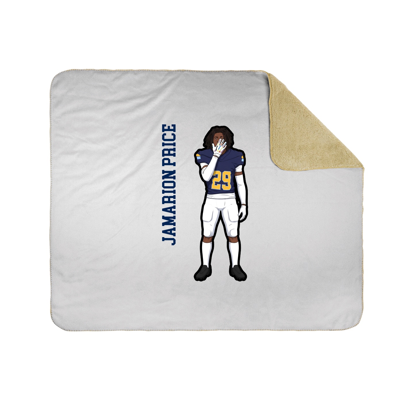 Throw Blanket — Name Vertical in White