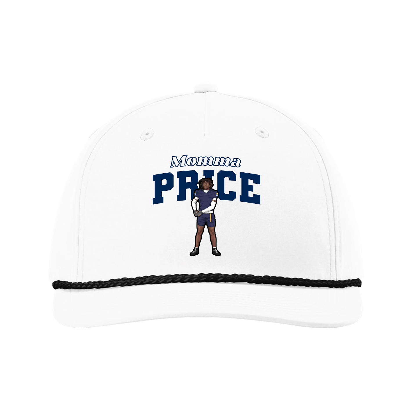 Five-Panel Classic Rope Cap — Mothers Day Block in White